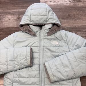 The North Face Mossbud Swirl Jacket Parka Blue‎ Girls XL Puffer Quilted Plush